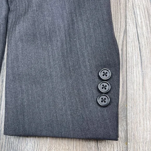 J Press Parker Sport Coat Blazer Jacket Wool Distressed Herringbone Size 42L